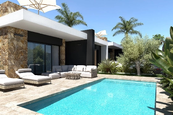 Villa in Ciudad Quesada zu verkaufen, Wohnfläche 167 m², Zustand Erstbezug, Klimaanlage, Grundstück 263 m², 3 Schlafzimmer, 2 Badezimmer, Pool, ref.: HA-CQN-121-E02-11