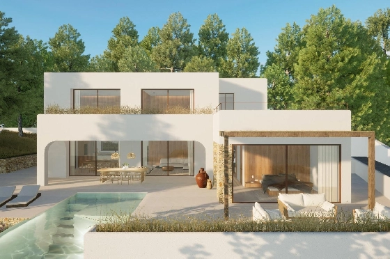 Villa in Moraira zu verkaufen, Wohnfläche 340 m², Baujahr 2024, Klimaanlage, Grundstück 1070 m², 4 Schlafzimmer, 4 Badezimmer, Pool, ref.: AM-12145DR-2