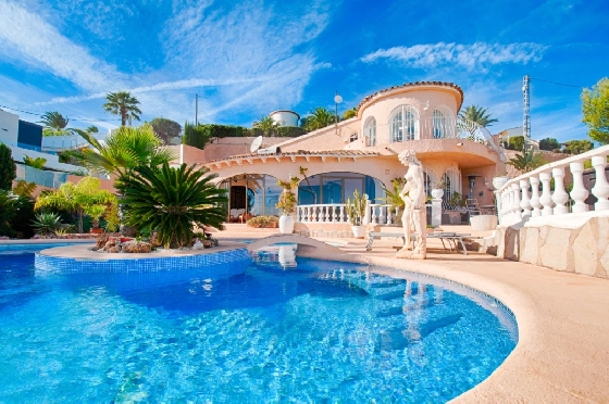 Villa in Moraira zu verkaufen, Wohnfläche 300 m², Baujahr 1984, Klimaanlage, Grundstück 1615 m², 3 Schlafzimmer, 2 Badezimmer, Pool, ref.: AM-12279DA-1
