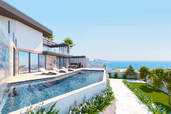 Villa in Benitachell zu verkaufen, Wohnfläche 451 m², Baujahr 2024, Klimaanlage, Grundstück 800 m², 4 Schlafzimmer, 4 Badezimmer, Pool, ref.: AM-12286DA-2