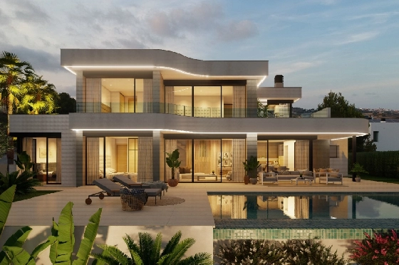 Villa in Moraira zu verkaufen, Wohnfläche 195 m², Baujahr 2025, Klimaanlage, Grundstück 811 m², 4 Schlafzimmer, 4 Badezimmer, Pool, ref.: AM-12327DA-7