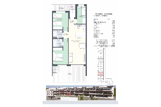 Etagen Apartment in Benijofar zu verkaufen, Wohnfläche 118 m², Zustand Erstbezug, 3 Schlafzimmer, 2 Badezimmer, Pool, ref.: HA-BNN-332-A02-21