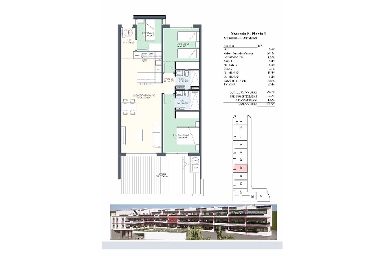 Etagen Apartment in Benijofar zu verkaufen, Wohnfläche 118 m², Zustand Erstbezug, 3 Schlafzimmer, 2 Badezimmer, Pool, ref.: HA-BNN-332-A02-33