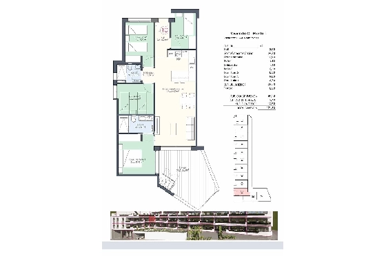 Etagen Apartment in Benijofar zu verkaufen, Wohnfläche 122 m², Zustand Erstbezug, 4 Schlafzimmer, 2 Badezimmer, Pool, ref.: HA-BNN-332-A03-21