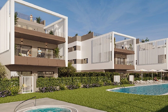 Etagen Apartment in Colonia de Sant Jordi zu verkaufen, Wohnfläche 118 m², Zustand Erstbezug, + fussboden, Klimaanlage, 2 Schlafzimmer, 2 Badezimmer, Pool, ref.: HA-MLN-163-A01-1