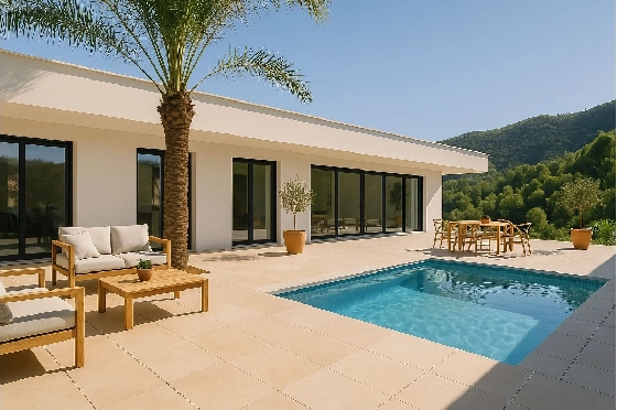 Villa in Pedreguer zu verkaufen, Wohnfläche 200 m², Baujahr 2026, Klimaanlage, Grundstück 1000 m², 3 Schlafzimmer, 2 Badezimmer, Pool, ref.: AM-12596DA-1