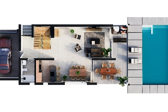 Villa in Calpe zu verkaufen, Wohnfläche 324 m², Baujahr 2025, Klimaanlage, Grundstück 800 m², 3 Schlafzimmer, 3 Badezimmer, Pool, ref.: AM-12624DA-7