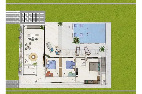 Villa in Algorfa zu verkaufen, Wohnfläche 318 m², Zustand Erstbezug, Grundstück 455 m², 3 Schlafzimmer, 2 Badezimmer, Pool, ref.: HA-ARN-140-E04-10