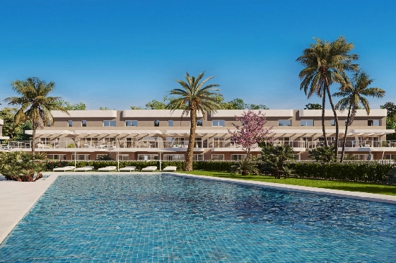 Doppelhaushälfte in Monforte Del Cid(Alenda Golf) zu verkaufen, Wohnfläche 123 m², Grundstück 156 m², 3 Schlafzimmer, 2 Badezimmer, Pool, ref.: TW-ALLURE-13-1