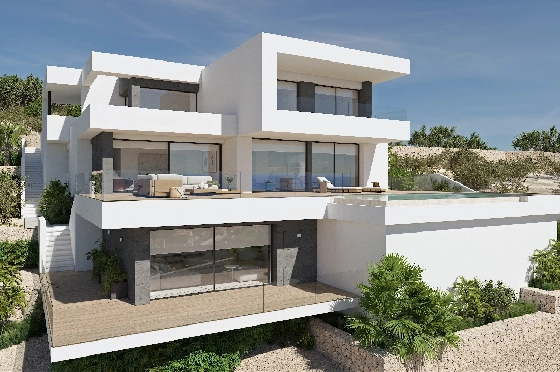 Villa in Benitachell(Cumbre del Sol) zu verkaufen, Wohnfläche 272 m², Grundstück 1020 m², 3 Schlafzimmer, 4 Badezimmer, Pool, ref.: VA-22646-1
