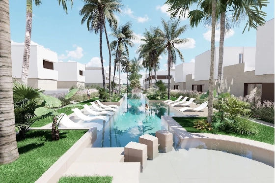 Villa in Los Alcazares zu verkaufen, Wohnfläche 197 m², Zustand Erstbezug, Grundstück 356 m², 3 Schlafzimmer, 3 Badezimmer, Pool, ref.: HA-LAN-451-E03-19