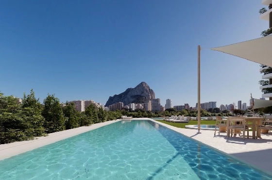 Etagen Apartment in Calpe zu verkaufen, Wohnfläche 116 m², Zustand Erstbezug, + fussboden, Klimaanlage, 2 Schlafzimmer, 2 Badezimmer, Pool, ref.: HA-CAN-160-A01-2