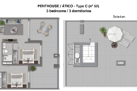 Penthouse Apartment in Torrevieja(La Mata, Torrevieja, Costa Blanca) zu verkaufen, Wohnfläche 96 m², Grundstück 262 m², 3 Schlafzimmer, 2 Badezimmer, Pool, ref.: TW-EDEN-BEACH-52-21