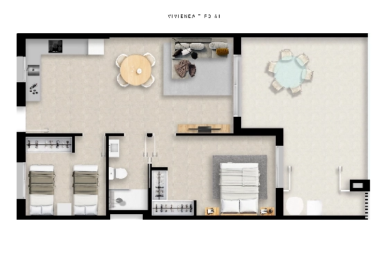 Apartment in Torrevieja(La Mata, Torrevieja, Costa Blanca) zu verkaufen, Wohnfläche 65 m², Grundstück 115 m², 2 Schlafzimmer, 2 Badezimmer, Pool, ref.: TW-EDEN-BEACH-2-30