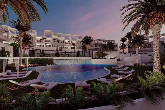 Erdgeschoss Apartment in Torrevieja zu verkaufen, Wohnfläche 131 m², Zustand Erstbezug, 2 Schlafzimmer, 2 Badezimmer, Pool, ref.: HA-TON-221-A01-13