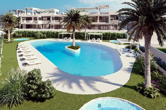 Erdgeschoss Apartment in Torrevieja zu verkaufen, Wohnfläche 131 m², Zustand Erstbezug, 2 Schlafzimmer, 2 Badezimmer, Pool, ref.: HA-TON-221-A01-5