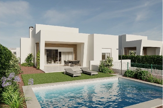 Villa in Algorfa zu verkaufen, Wohnfläche 345 m², Zustand Erstbezug, Klimaanlage, Grundstück 458 m², 3 Schlafzimmer, 2 Badezimmer, Pool, ref.: HA-ARN-116-E02-1