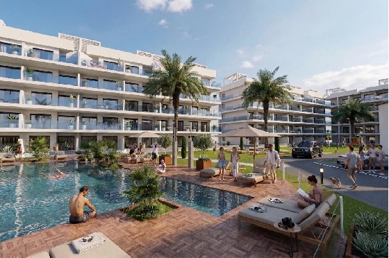 Etagen Apartment in Guardamar del Segura zu verkaufen, Wohnfläche 112 m², Zustand Erstbezug, 3 Schlafzimmer, 2 Badezimmer, Pool, ref.: HA-GUN-439-A03-1